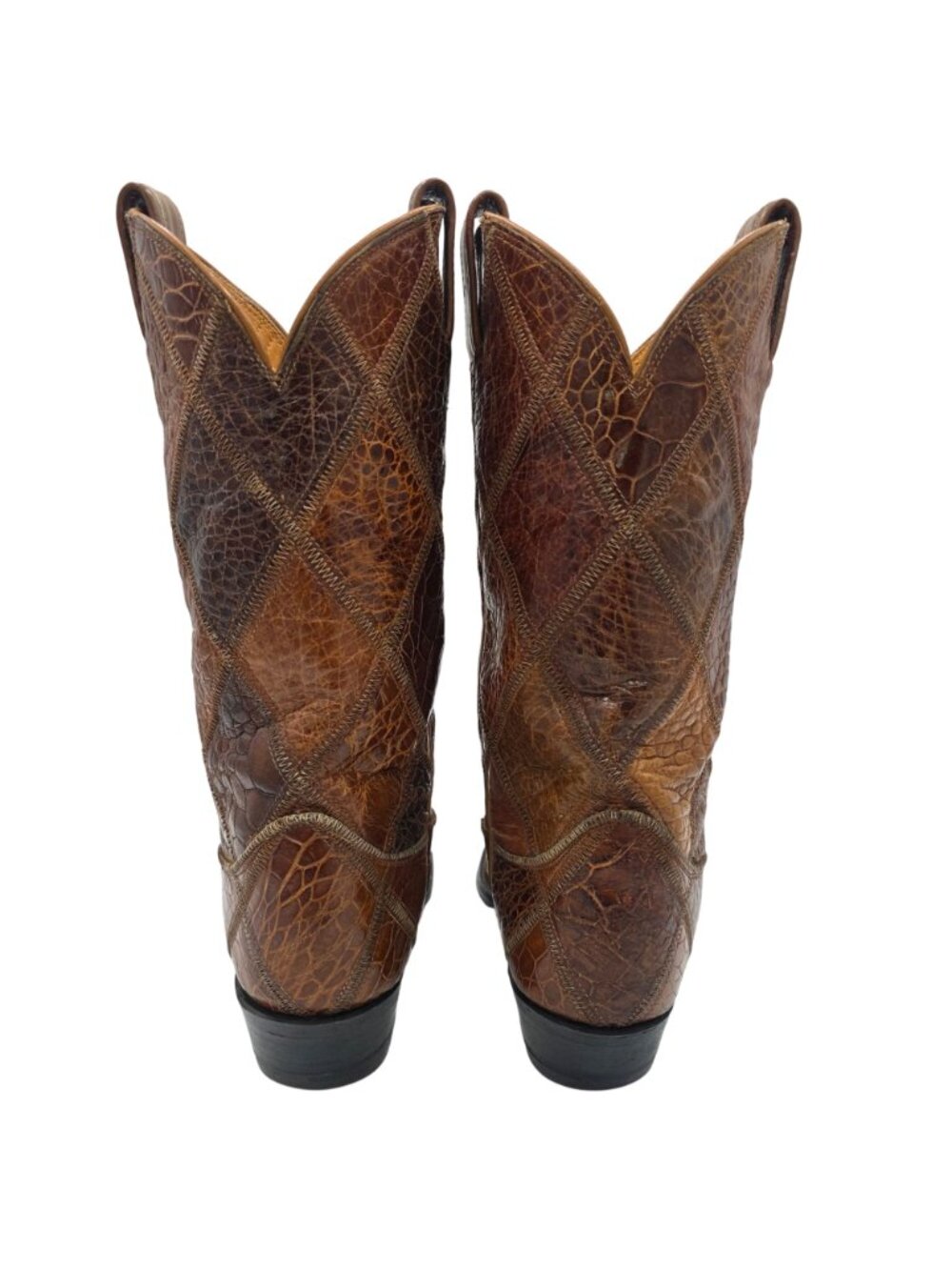 Vintage Tony Lama Full Sea Turtle Honey Brown Men 8D Cowboy Western Boots Preban - Picture 9 of 16